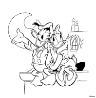 A coloring page of donald duck